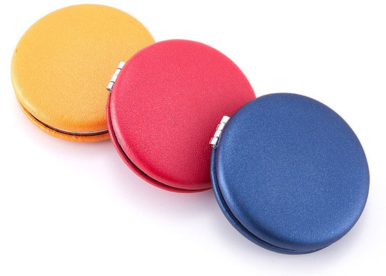 Lipat PU ABS Kosmetik Compact Mirror Macaroon Pocket Makeup Mirror