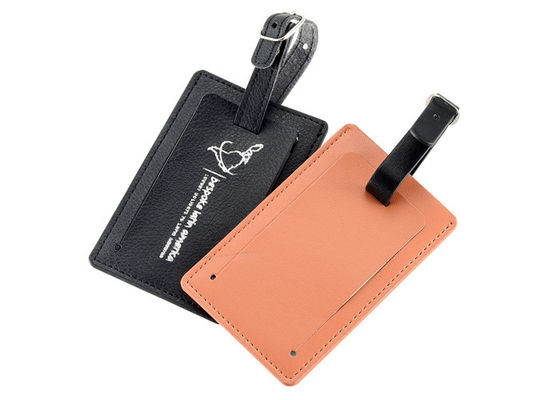 Harga bagus Tag Bagasi Perjalanan Kulit PU Disesuaikan Sablon Sutra Logo Bagasi Tag on line