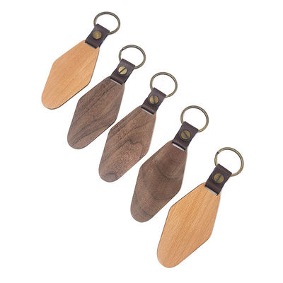 Harga bagus Gantungan Kunci Kayu Belah Ketupat yang Disesuaikan 14g Walnut Watel Terukir yang Dipersonalisasi on line