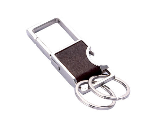 Harga bagus Customized Embossed Kulit Keychain Pemegang Dalam Polybag Kemasan on line