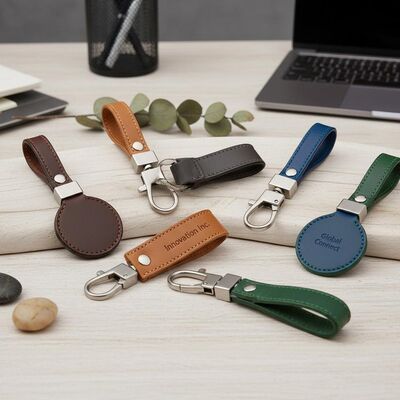 Harga bagus Key ring kulit aksesoris gantungan kunci yang dapat disesuaikan sempurna untuk kampanye branding perusahaan dan penghargaan pelanggan on line