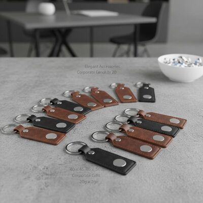 kualitas 40 46 5mm Keychain Kulit Gaya Klasik 20 gram Aksesoris elegan Cocok untuk Hadiah Karyawan dan Acara Perusahaan pabrik
