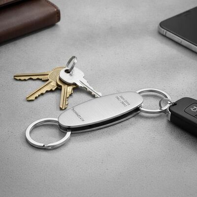 Harga bagus Unisex menarik Steel Keychain Menggabungkan praktis Split Ring Attachment Tipe Sempurna untuk Key Management dan harian on line