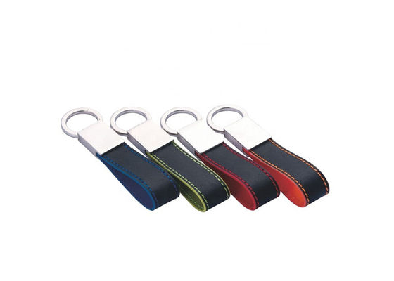Harga bagus Stitch Metal Snap Hook Gantungan Kunci 7mm Debossing Kulit Gantungan Kunci Mobil on line