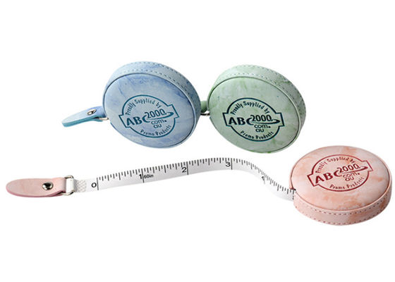 Harga bagus Tekstur Marmer Retractable Tape Measure Body Debossing PU Leather on line