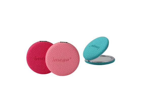 Harga bagus Cermin Saku Kosmetik PU Lipat Pola Menenun Ketebalan 72mm on line