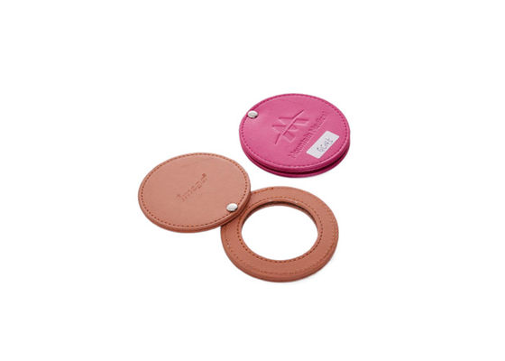 Harga bagus Cermin Saku Kosmetik yang Dapat Diputar PU Kulit Cermin Dompet Kecil on line