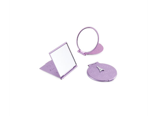 Harga bagus Aluminium Bulat Cermin Lipat Kecil Lipat Perjalanan Compact Mirror Square on line