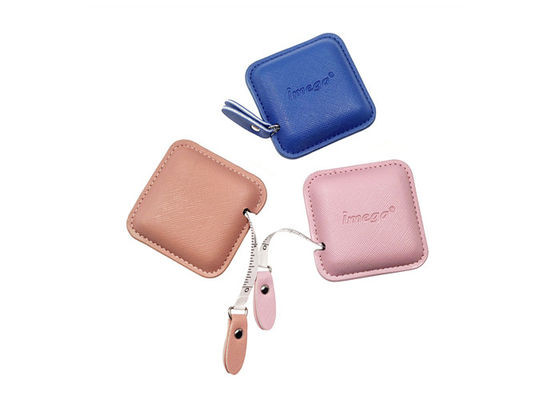 Warna-warni 20mm Pink Retractable Tape Measure Body Personalized ABS PU Leather