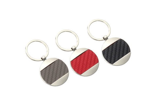 Gantungan Kunci Kulit Serat Karbon Merah 5mm Gantungan Kunci Kulit Hitam Pantone