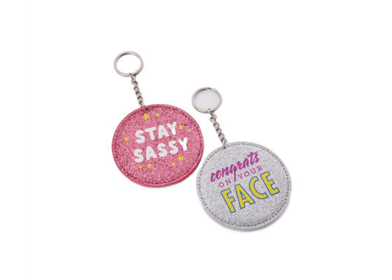Harga bagus Mini Pantone Metal Kosmetik Pocket Mirror PU Kulit Travel Makeup Mirror on line