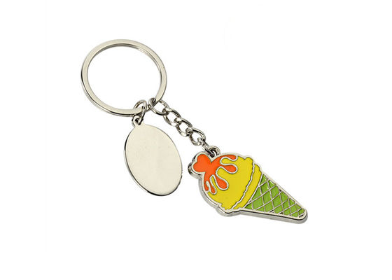 Harga bagus Pantone Cute Metal Gantungan Kunci Enamel 3 Mm Tebal Mobil Es Krim Gantungan Kunci Paduan Seng on line