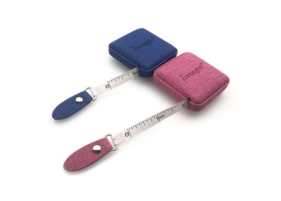 Harga bagus PU ABS Retractable Tape Ukur Tekstur Kain Debossing Hadiah Souvenir on line