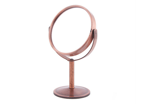 Harga bagus Cermin Meja Kosmetik Putaran Rotatable Sisi Ganda Mini Rose Desk Top Mirror on line