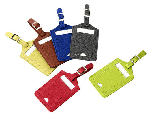 Harga bagus Tag Bagasi Perjalanan Pantone Pu Kulit Persegi Panjang Hadiah Iklan Hot Stamping Logo on line