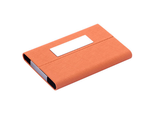 Harga bagus Pemegang Kartu Nama Debossing Penutupan Magnetik Zinc Alloy Pu Kulit Pemegang Kartu on line