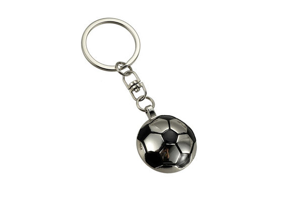 Harga bagus Football Metal Laser Engraved Keyrings Logo Gantungan Kunci Lucu untuk Hadiah Souvenir on line