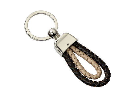 Harga bagus Weave Knitting Handmade Car Key Holder PU Jalinan Tali Kulit Gantungan Kunci on line