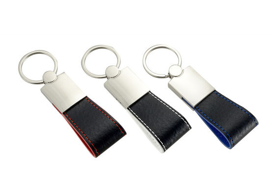 Harga bagus Sektor PU Kulit Gantungan Kunci Debossing Logo Zinc Alloy Gantungan Kunci on line